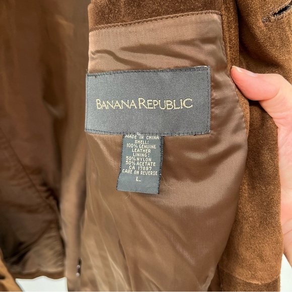 Vintage Banana Republic Mens Leather Blazer Size L Suede Jacket Sport Coat - Picture 10 of 11